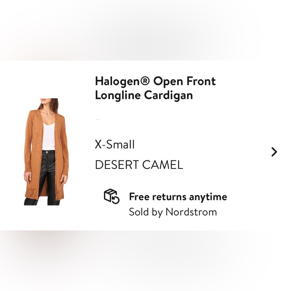 Halogen Open Front Longline Cardigan - Desert Camel